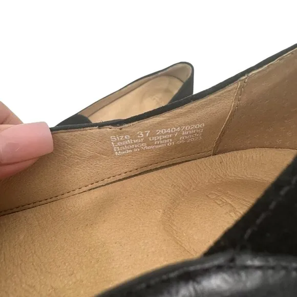 Dansko Womens Black Leather/Suede Slip-On Loafers SZ 37 Comfortable Casual Shoes