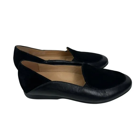 Dansko Womens Black Leather/Suede Slip-On Loafers SZ 37 Comfortable Casual Shoes
