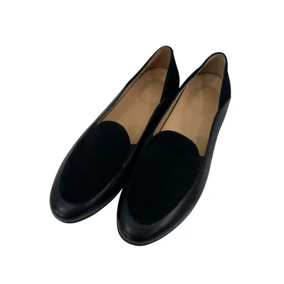 Dansko Womens Black Leather/Suede Slip-On Loafers SZ 37 Comfortable Casual Shoes