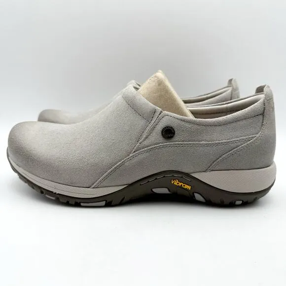 Dansko Womens Patti Slip-On Shoes EU 40 US 9.5-10 Gray Suede Waterproof SR NIB