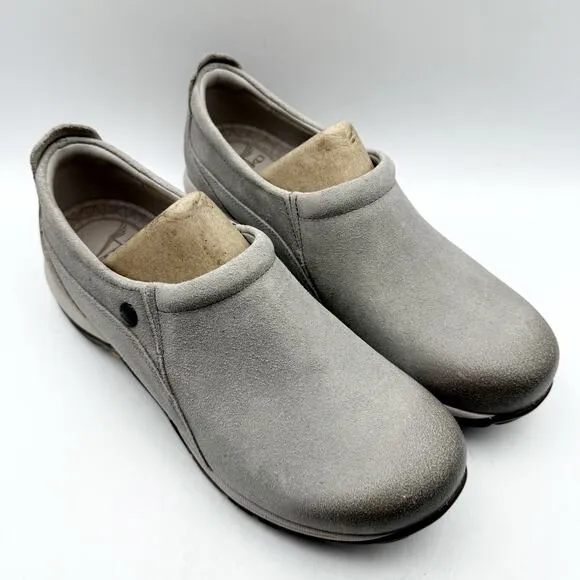 Dansko Womens Patti Slip-On Shoes EU 40 US 9.5-10 Gray Suede Waterproof SR NIB