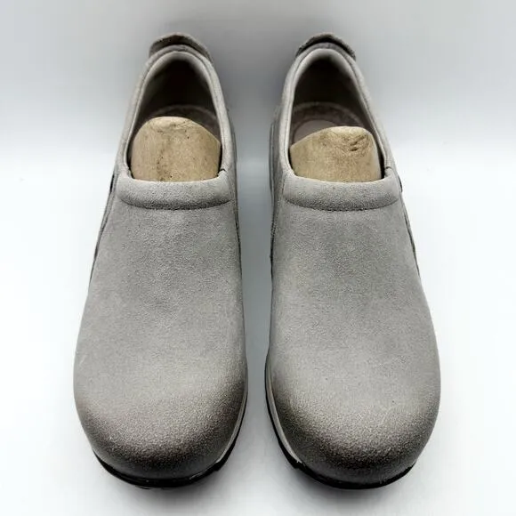 Dansko Womens Patti Slip-On Shoes EU 40 US 9.5-10 Gray Suede Waterproof SR NIB