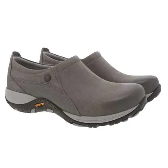 Dansko Womens Patti Slip-On Shoes EU 40 US 9.5-10 Gray Suede Waterproof SR NIB