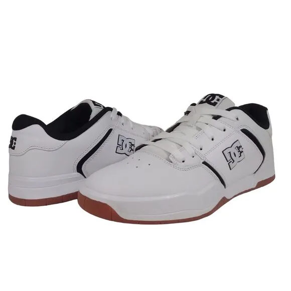 DC Central Adys Men's White Leather Skate Inspired Sneakers Shoes Size 12.5