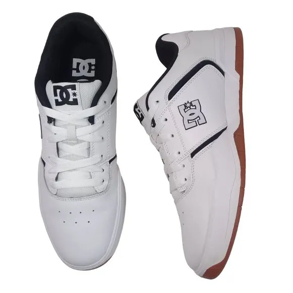 DC Central Adys Men's White Leather Skate Inspired Sneakers Shoes Size 12.5