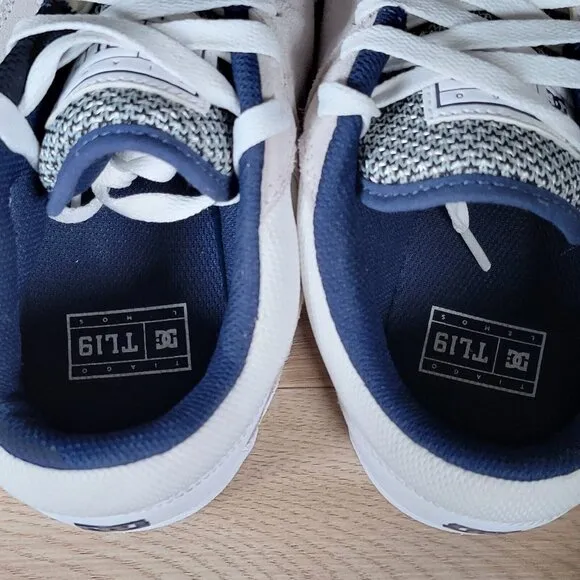 DC Shoes TL19 Mens Size 10 Beige White Blue Tiago Lemos Skate Athletic Sneakers