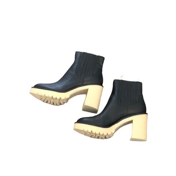Dolce Vita Caster H2O Boots Waterproof Leather Ankle Booties Black NWT Size 8.5