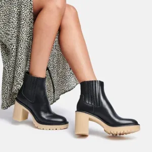 Dolce Vita Caster H2O Boots Waterproof Leather Ankle Booties Black NWT Size 8.5