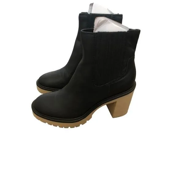 Dolce Vita Caster H2O Boots Waterproof Leather Ankle Booties Black NWT Size 8.5