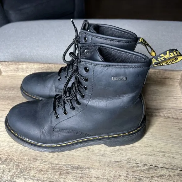 Dr. Doc Martens 1460 Waterproof Leather Lace Up Boots Black Size M: 4 W: 5