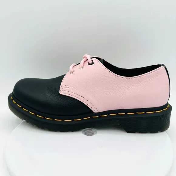 Dr. Martens 1461 Contrast Virginia Oxford Leather Black Pink Womens UK 4 3 Eye