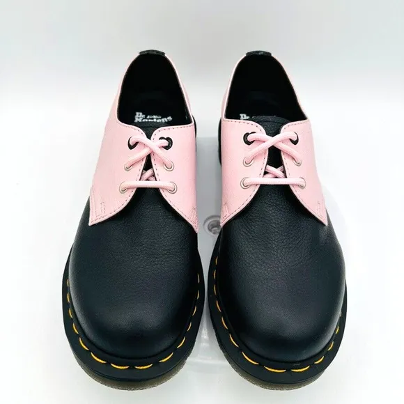 Dr. Martens 1461 Contrast Virginia Oxford Leather Black Pink Womens UK 4 3 Eye