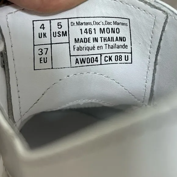 Dr. Martens 1461 MONO SMOOTH LEATHER OXFORD SHOES White