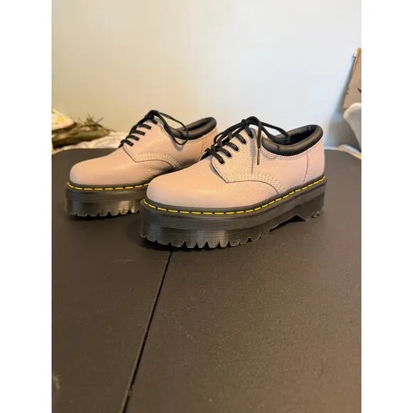 Dr. Martens 8053 Quad Beige Unisex Size 7/8 Platform Leather