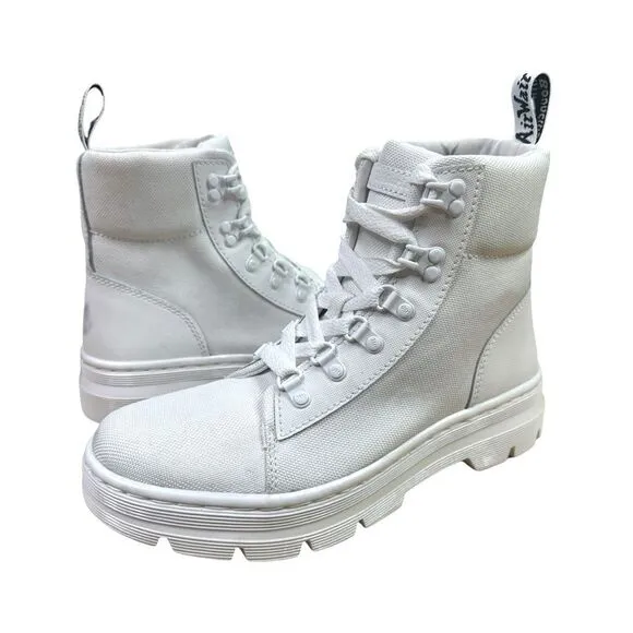Dr. Martens Combs Platform Boots - White - Size 8