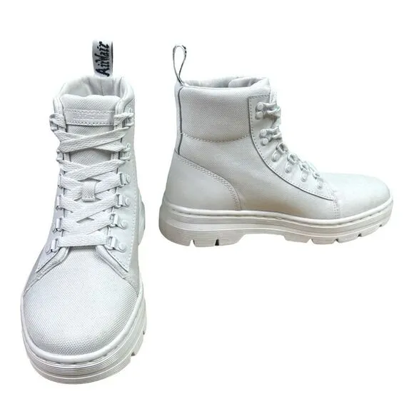 Dr. Martens Combs Platform Boots - White - Size 8