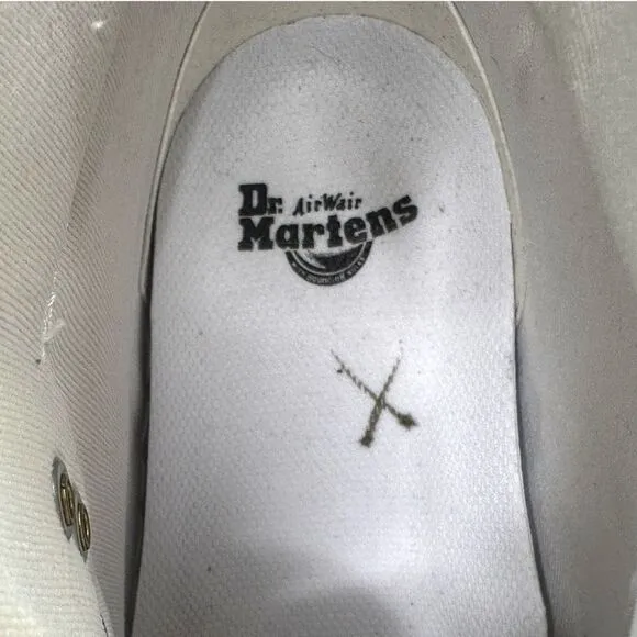 Dr. Martens Combs Platform Boots - White - Size 8