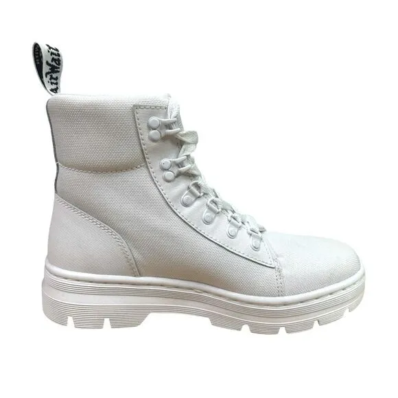 Dr. Martens Combs Platform Boots - White - Size 8