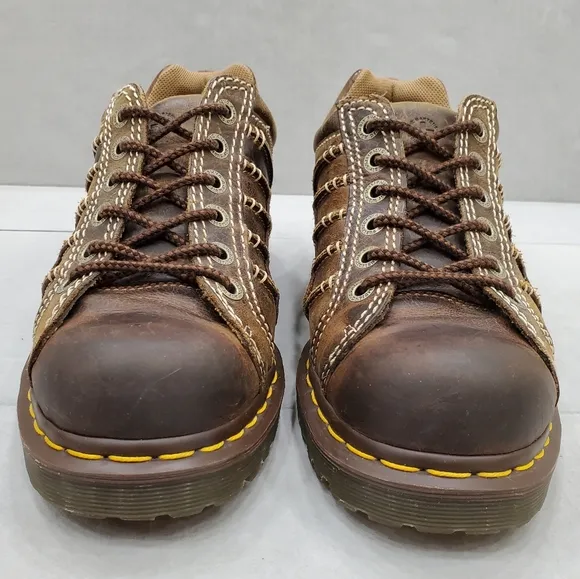 Dr Martens Keith shoes men's 9 women's 10 brown leather distressed finish Y2K