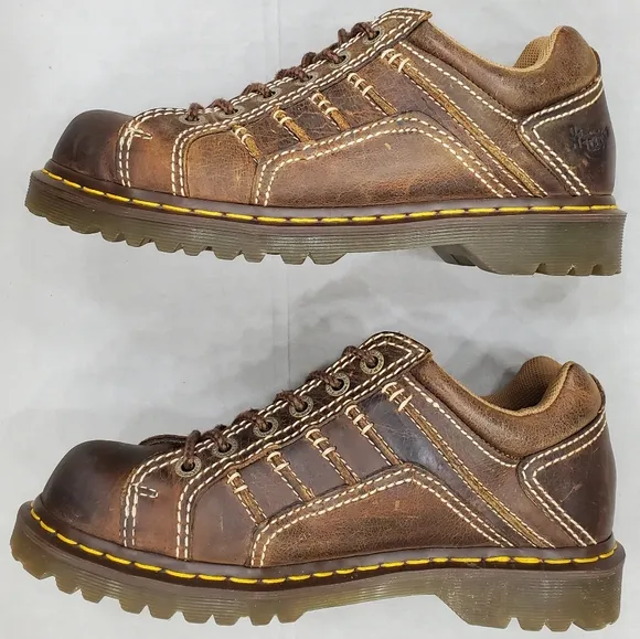 Dr Martens Keith shoes men's 9 women's 10 brown leather distressed finish Y2K