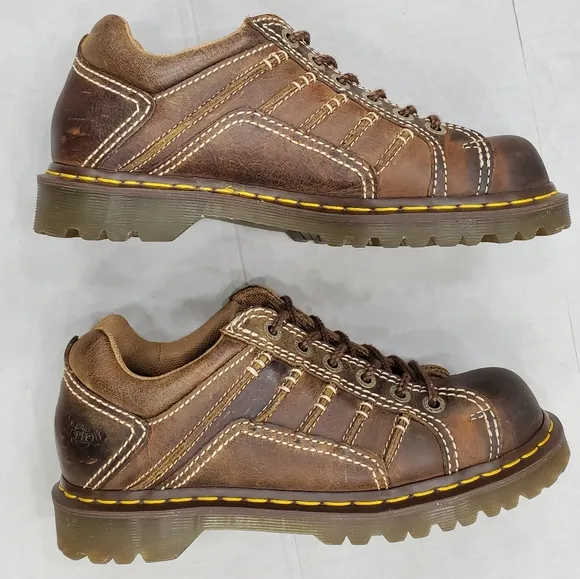 Dr Martens Keith shoes men's 9 women's 10 brown leather distressed finish Y2K