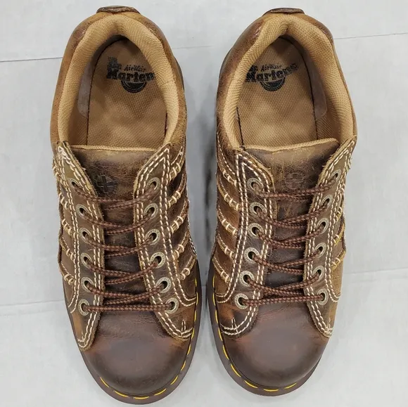 Dr Martens Keith shoes men's 9 women's 10 brown leather distressed finish Y2K
