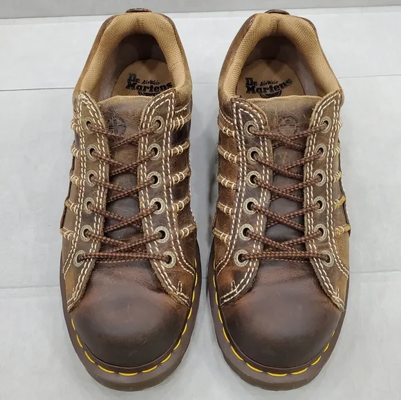 Dr Martens Keith shoes men's 9 women's 10 brown leather distressed finish Y2K