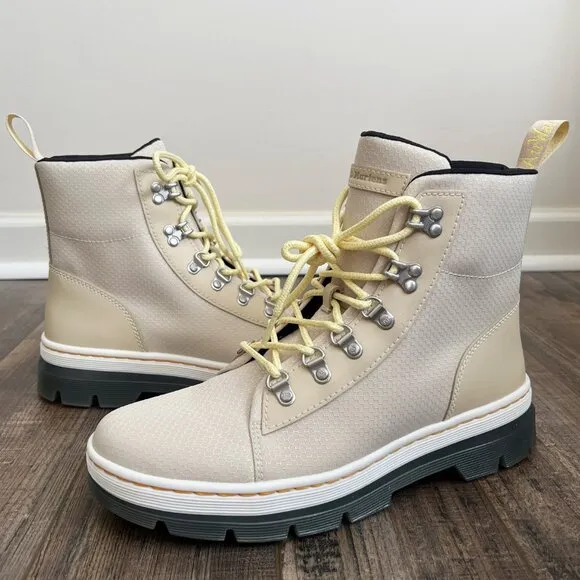 Dr. Martens Women's Combs W 6 Eyelet Combat Boots Parchment Beige 40/60 Size 7