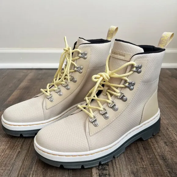 Dr. Martens Women's Combs W 6 Eyelet Combat Boots Parchment Beige 40/60 Size 7