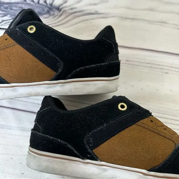 Emerica &quot;The Reynolds Low Vulc'' Men Sz 11 Black/Tan Leather Skate Shoes