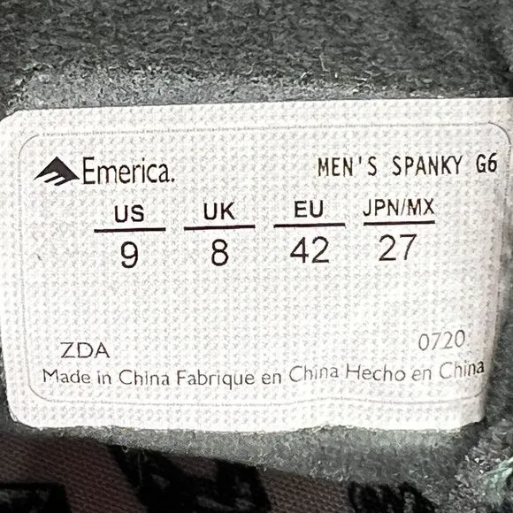 Emerica Mens Spanky G6 Sneakers Mens 9 Green Suede Skateboard Skate Shoes EUC