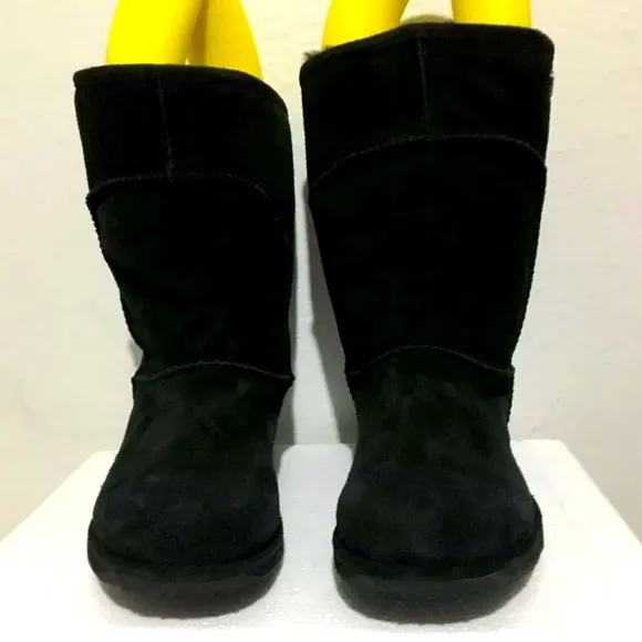 EMU Charlotte Waterproof Unisex W-11.M-10.Black Sheepskin Suede Ankle  Boots