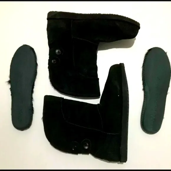 EMU Charlotte Waterproof Unisex W-11.M-10.Black Sheepskin Suede Ankle  Boots