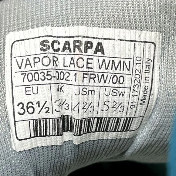 EUC SCARPA Vapor Lace Rock Climbing Bouldering Shoes Women's EU 36.5 US 5 2/3