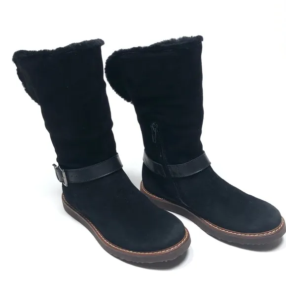EUROPEAN winter snow leather shearling boots