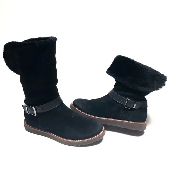 EUROPEAN winter snow leather shearling boots