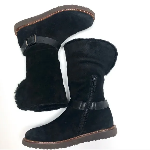 EUROPEAN winter snow leather shearling boots