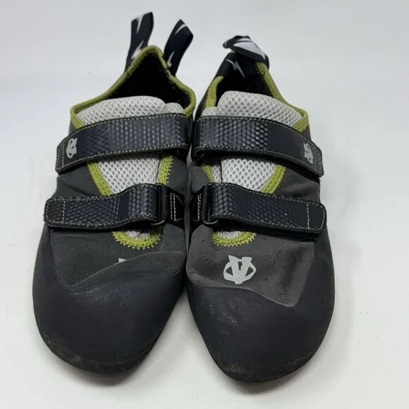 Evolv Defy Rock Climbing Shoes Mens 12 EU 46 Black Gray Double Strap
