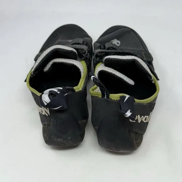 Evolv Defy Rock Climbing Shoes Mens 12 EU 46 Black Gray Double Strap