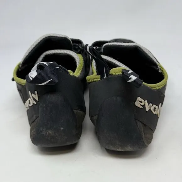 Evolv Defy Rock Climbing Shoes Mens 12 EU 46 Black Gray Double Strap