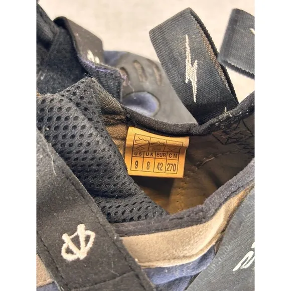 Evolv Evo Climbing Shoes Navy Blue Synthetic Suede Rubber Bouldering Men's 9