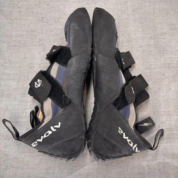Evolv Evo Climbing Shoes Navy Blue Synthetic Suede Rubber Bouldering Men's 9