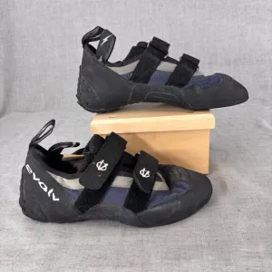 Evolv Evo Climbing Shoes Navy Blue Synthetic Suede Rubber Bouldering Men's 9