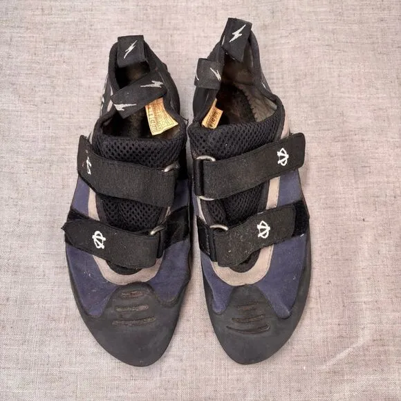 Evolv Evo Climbing Shoes Navy Blue Synthetic Suede Rubber Bouldering Men's 9