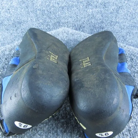 Evolv Trax Men Rock Climbing Shoes Size 9.5 Medium Blue Synthetic Hook‎ &amp; Loop