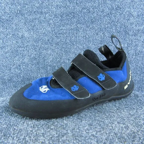 Evolv Trax Men Rock Climbing Shoes Size 9.5 Medium Blue Synthetic Hook‎ &amp; Loop