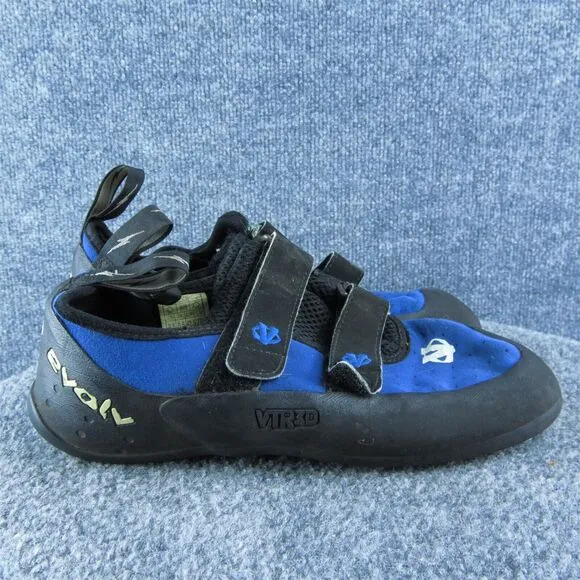Evolv Trax Men Rock Climbing Shoes Size 9.5 Medium Blue Synthetic Hook‎ &amp; Loop