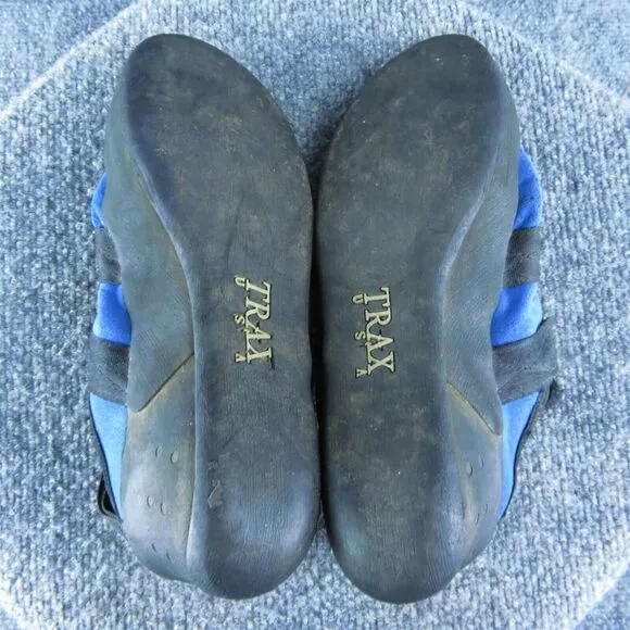 Evolv Trax Men Rock Climbing Shoes Size 9.5 Medium Blue Synthetic Hook‎ &amp; Loop