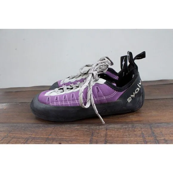 Evolv Women's Purple Elektra Lace Climbing Shoes Size 7T