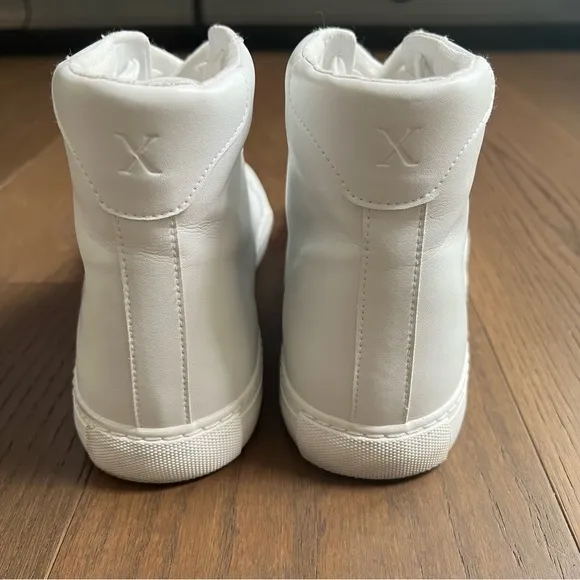 Express Men’s High Top Faux Leather White Shoes SZ 10